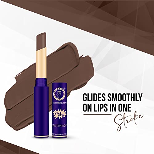 Image of Colors Queen Queen Lips Matte Lipstick | Long Lasting Lipstick Waterproof Highly Pigmented with Smooth Application | Smudge Proof Lipstick for Women (40 - Hot Chocolate)