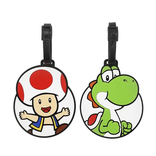 Super Mario Bros Toad & Yoshi 2-Pack Luggage Tag Set