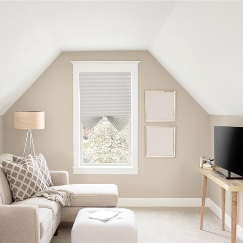 BLINDECOR | Estor Plisado sin Taladrar Velcrado | Plisada TR Basic 30 Gris 120X190 | Plisada Translúcida para Ventanas