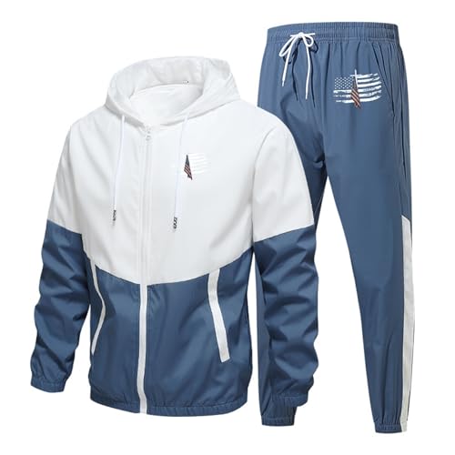 Genérico Disfraz Novio Hombre [Dynamic Spring And Autumn] Sports Sweater Set Light And Breathable To Pajarita Estampada (Blue-b, XXXXXXL)