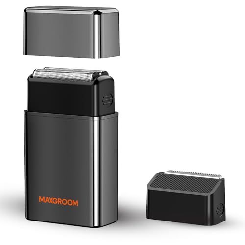 髭剃りシェーバー 2in1 電気カミソリ 電動ヒゲトリマー 電動シェーバー ひげそり 小型 IPX6防水 乾湿両用 水洗い可能 もみあげ バリカンType-C急速充電 2枚刃 コンパクト 軽量 携帯便利 旅行 出張 男性 プレゼントMAXGROOM 新年 クリスマス ギフト プレゼント