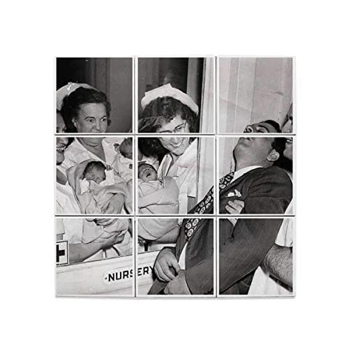 Triple photo vintage drôle sur carreaux céramique décoratif souvenir nostalgique
