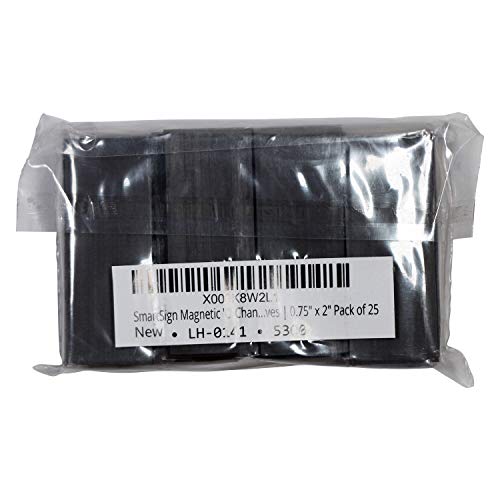 Smartsign Magnetic 'C' Channel Label Holders For Metal Racks And Shelves | 0.75" X 2" Pack Of 25 #TOP7