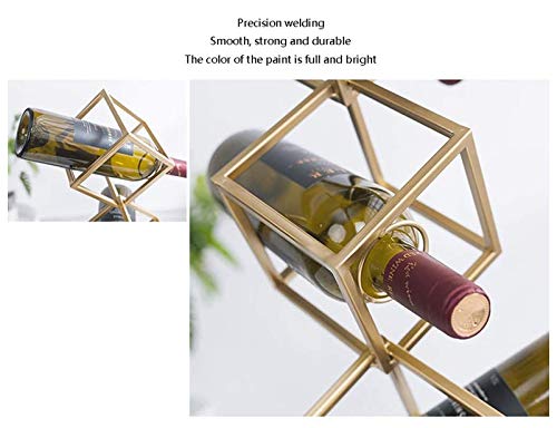 Casier à vin de table en fer géométrique porte-bouteille