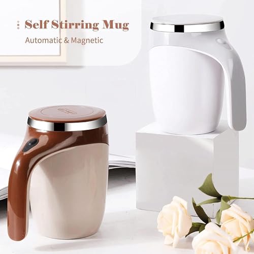 Image of Smart Self Stirring Mug - Battery Powered Mixing Cup for Coffee, Tea, Milk & Beverages, Perfect for Office, Home & Travel (Durable Stainless Steel Interior)