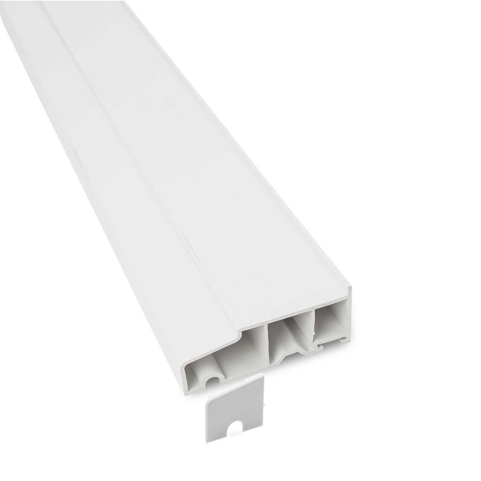 85mm Profile 22 Stub Window Sill (with End Caps) - White/White, 1.35m