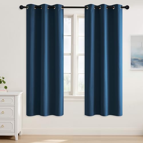 Image of NICETOWN Morrocan Blue Room Darkening Curtains 72 Inches Long 2 Panels for Living Room, Bedroom, Nursery Summer Thermal Insulated Blackout Drapes Grommet Noise Reducing Window Curtains, W40