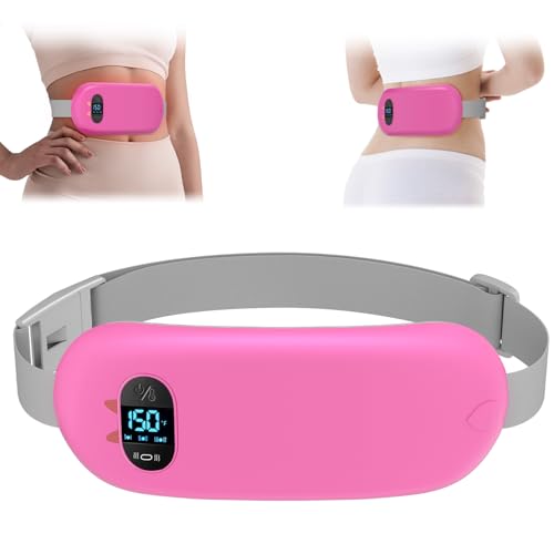 Image of Portable Heating Pad for Cramps, Upgrade Cordless Electric Period Fast Heating Pad for Back Pain Relief Menstrual Belt 6 Heat 6 Massage Modes Gifts for Women Girls Her Girlfriend Rose Pink