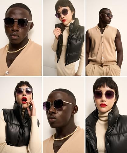 Blackburn Italian-Crafted, Square Retro Sunglasses for Men Women, Trendy Sun Glasses Classic Shades UV400 Protection4