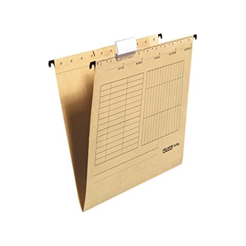 Original Falken 25er Pack Hängemappe UniReg. Made in Germany. Aus Recycling-Karton für DIN A4 seitlich offen braun Blauer Engel ideal für die lose Blatt-Ablage im Büro und der Behörde Cover