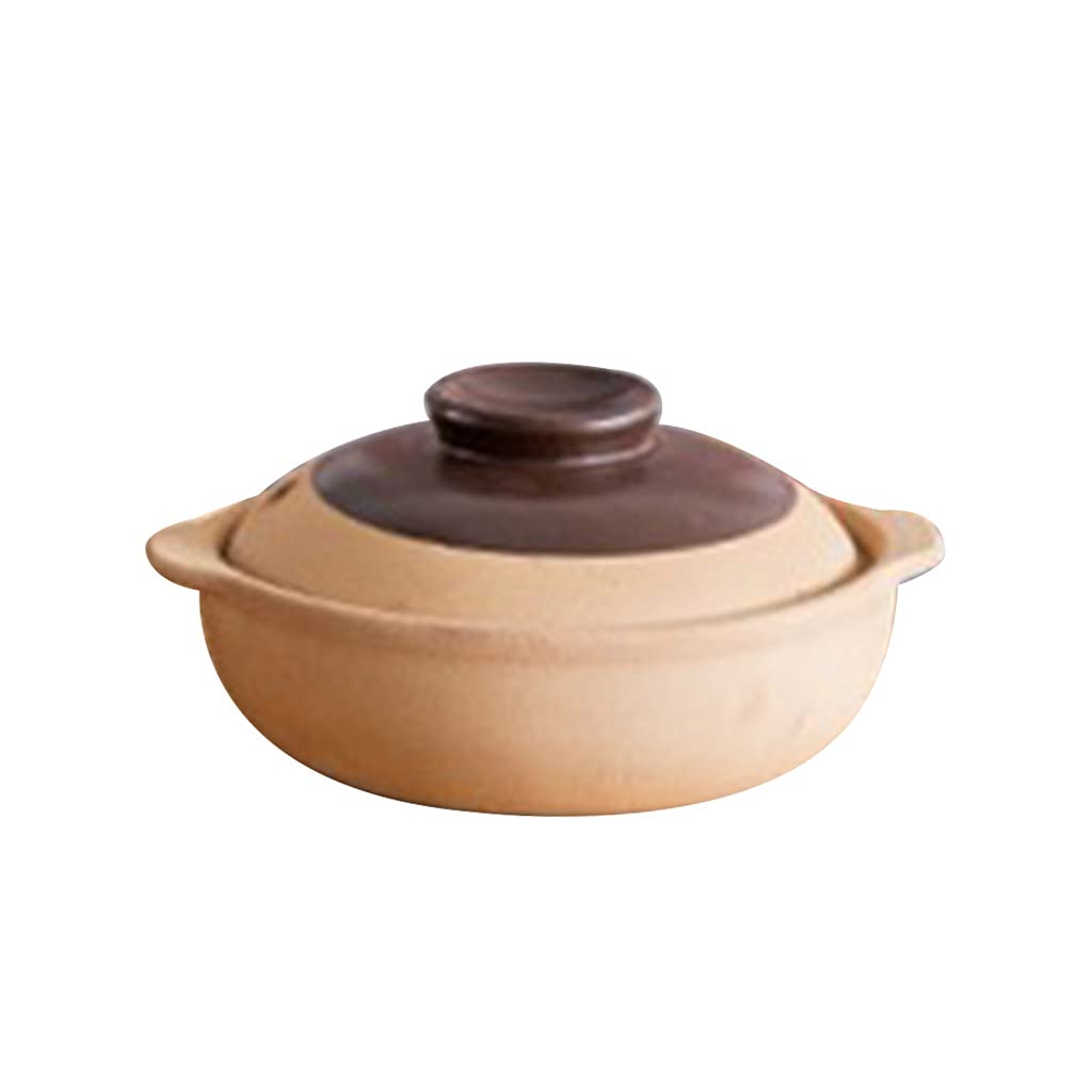 Jazuaiao 500ML / 750ML Casseroles Rice Porridge Milk Soup Clay Stew Earthenware Cooking Pot Decoct with Handle Ear Clay Pots Stew Pots with Lids for Cooking Ceramic