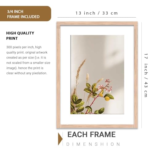 Image of HOTHOUSE Decorative Abstract Wall Art Home Decor Modern Painting poster With Frame For Living Room Bed Room Hotel Wall Decor Digital Reprint Set of 3 (13X17 inch)