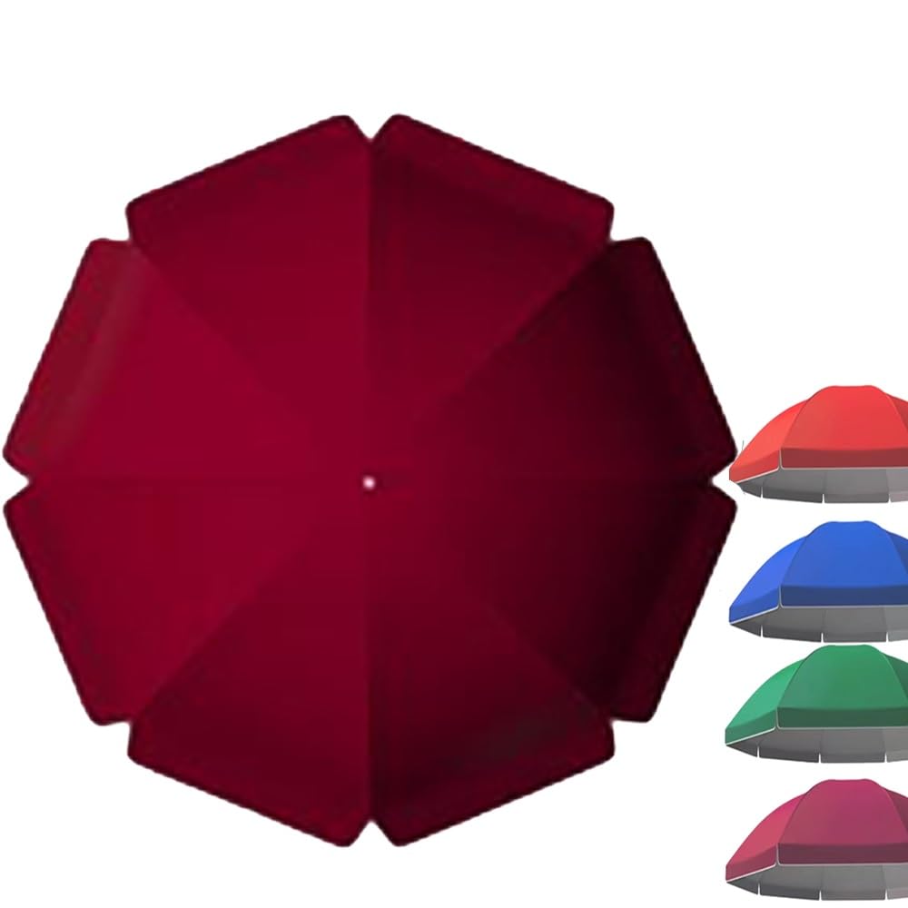 Cubierta redonda impermeable de repuesto para sombrilla de mercado, parte superior de sombrilla para exteriores para 8/10 varillas borde festoneado, perfecto para patio y jardín