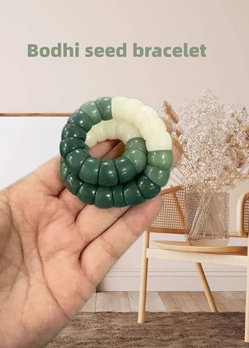 Image of Natural Bodhi Seeds Beads Bracelet, Zen Fidget Stretch Color Gradient Bracelet for Mind-Calming, Meditation Practice Beads Accessory for Women and Men