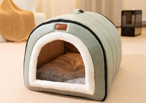 ペットベッド 冬用 ペットキャビン 室内用 ドーム型 犬用ベッド 中小型犬 猫用ベッド 洗える 猫ハウス 暖かい 犬小屋 かわいい 滑り止め ふわふわ クッション付き (L,a)