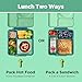 OmieBox Bento Box for Kids - Insulated Bento Lunch Box with Leak Proof Thermos Food Jar - 3 Compartments, Two Temperature Zones - (Meadow)