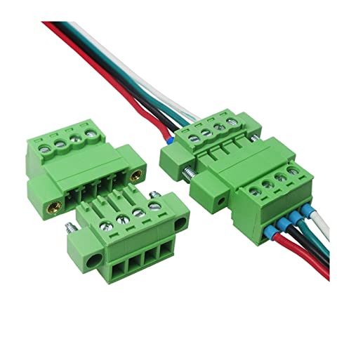 5 juegos 15EDG 3,81 2/3/4/5/6/7/8 Pin conector de bloque de terminales de tornillo de ángulo recto 3,81 MM enchufe de paso + enchufe de cabezal de Pin 2p 3p-8p (Size : 6p)