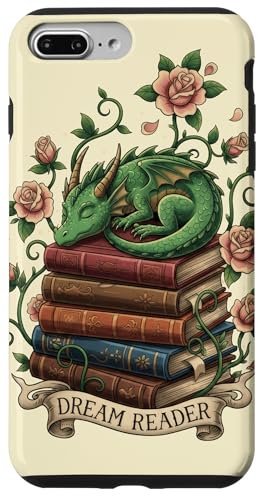 Cottagecore Bookworm Art �p Dream Reader Dragon �P�[�X �X�}�z�P�[�X iPhone 7 Plus/8 Plus �p