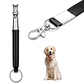 Siliget Dog Training Whistle, Dog Whistles for Recall, Ultrasonic Stop Barking Silent with Lanyard, Adjustable Dog Training Whistle for Most Breeds - Black
