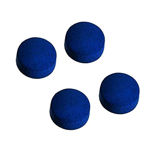 CUEELF Pool Cue Tips 14mm Billiard Cue Tips Replacement for Snooker and Pool Cues 4pcs Blue-M