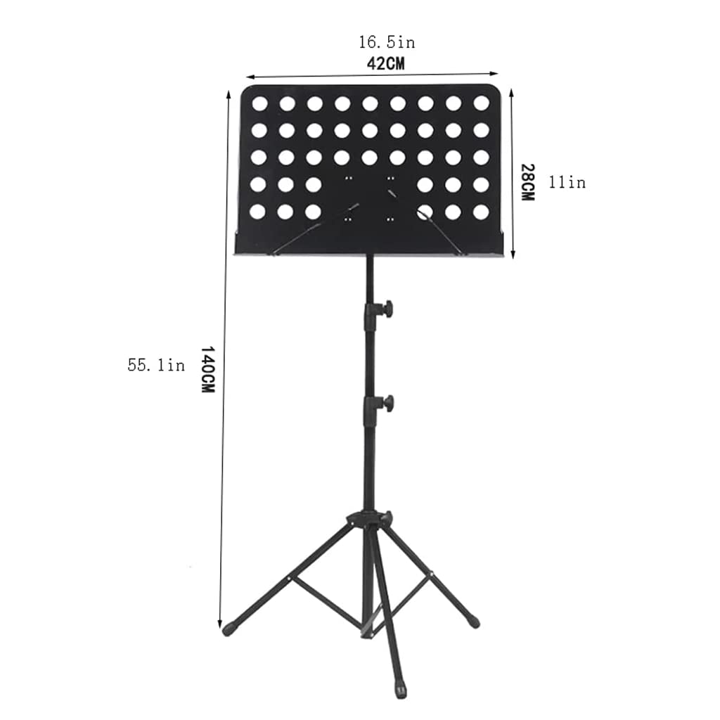 Notenständer, höhenverstellbar, Notenhalter, tragbarer, zusammenklappbarer Notenständer für Studio, Heimkonzert, Buchständer (schwarzer Stil 1)