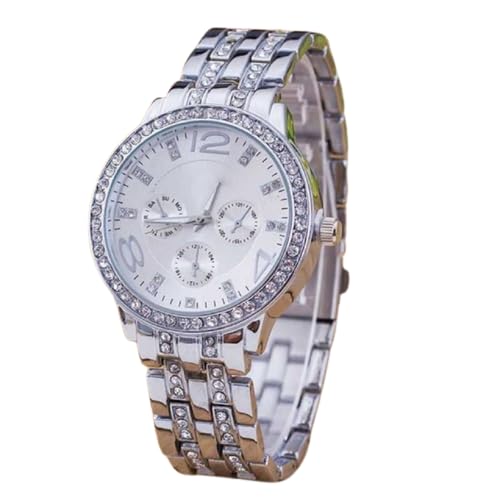 Giffemans Watches for Women Stainless Steel Chain & Diamond Studded Dial Ladies Watch - Water Resistant Womens Watches (Silver) (B0CNK19V7Z) Amazon Price History, Amazon Price Tracker