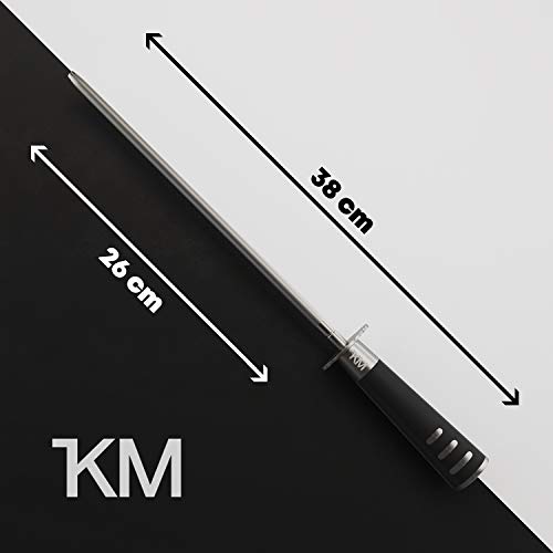 Foto von KITCHENMAPE Wetzstahl aus hochwertigem und verchromtem Spezialstahl (38cm) - Profi Messerschärfer - Wetzstab mit elegantem Design - Messerschleifer einfacher Anwendung - perfekt für deine Küche