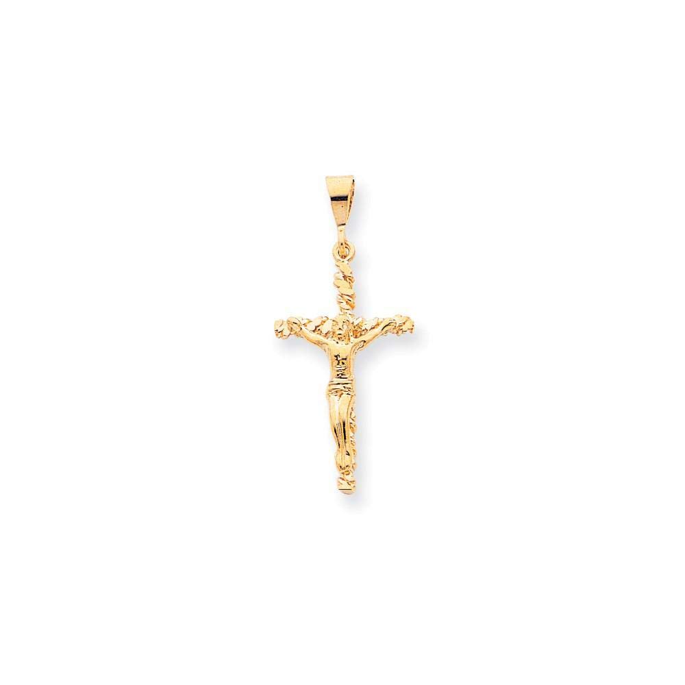 Bijou10k Yellow Gold Nugget Design Crucifix Pendant