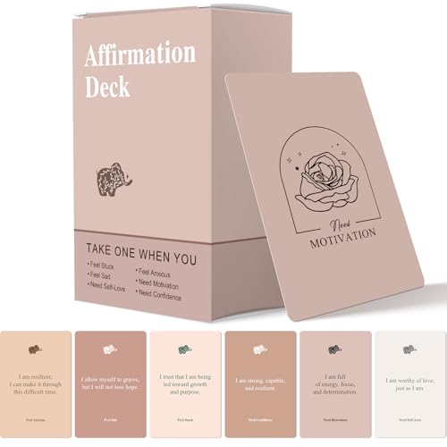 WDphouly Affirmation Cards for Women, 120 Positive Affirmation Cards (6 Themes), Daily Affirmations for Inspiration, Mindfulness & Self Care, Uplifting Gift for Women