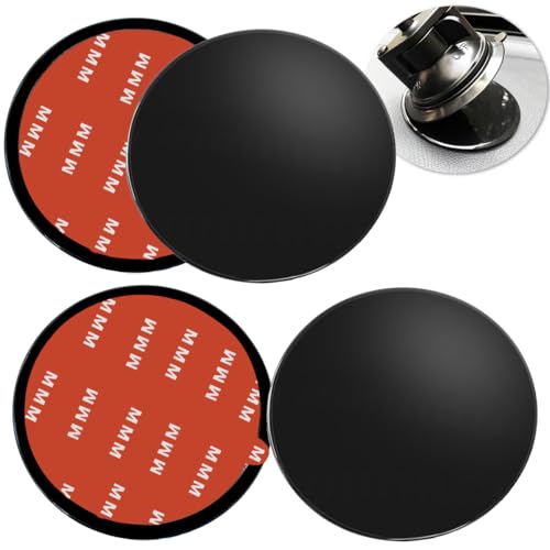 AYWFEY 4 Pack 95mm Black Adhesive Dashboard Pad Mounting Disk, Mounting Disk for Suction Cup, Dash Mount Pad, 3.74 Inch Universal Suction Cup Adhesive Disc for GPS, Smartphones, Car Cameras