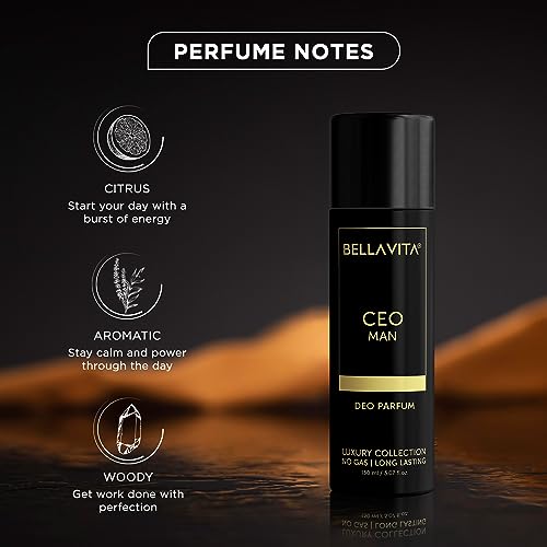 Image of Bella Vita CEO Man Body Perfume 150ml | Premium No Gas Deo for Men | Deodorants Man | Long Lasting Office Fragrance with Tonka, Agarwood & Sophisticated Masculine Notes