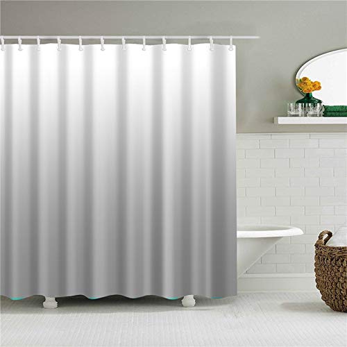 Allmählicher Grauer Duschvorhang mit 12 Vorhangringen, einfaches modernes wasserdichtes Badezimmerdekor aus Polyester, 12 Haken, farbecht, wasserdicht, 180 * 180 cm Cover