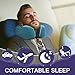 napfun Neck Pillow for Traveling, Upgraded Travel Neck Pillow for Airplane 100% Pure Memory Foam Travel Pillow for Flight Headrest Sleep, Portable Plane Accessories, Teal Striped Kit