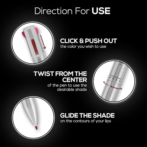 RENEE Draw 4-4-in-1 Lip Liner, Four Shades Pinks, Brown, Nude & Red in One Pen - Highly Pigmented, Rich Texture, Matte Finish, One-swipe Application & Travel-friendly - Image 4