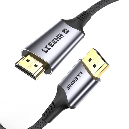 Câble DisplayPort vers HDMI 1.4 vers 2.1 de 3m pour écran 8K 60Hz cordon tressé noir