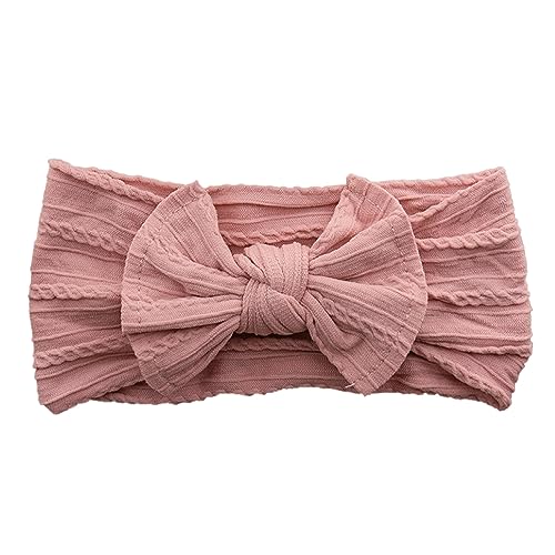regalo リボンヘアバンド 赤ちゃん ヘアアクセサリー ヘアバンド ジャガード生地 (ウォームピンク)