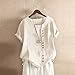 Peasant Blouses for Women Minibee Womens Clothes Loose Fitting Bohemian Tops Gauze Linen Button Down Shirt Gauze Tops Casual Summer Peasant Blouses Linen 3 Beige 3X-Large