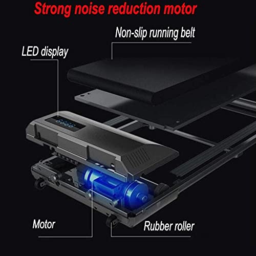 Image of Motorised Treadmill, Under Desk Treadmill Portable Walking Running Pad Flat Slim Machine with Remote Control and LCD Display for Home Office Gym Use, Installation-Free