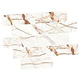 Beaupretty 3D壁パネルステッカー 大理石模様 EVAフォーム 防水粘着 バスルームタイルステッカー キッチン壁用 剥がして貼る 9個セット