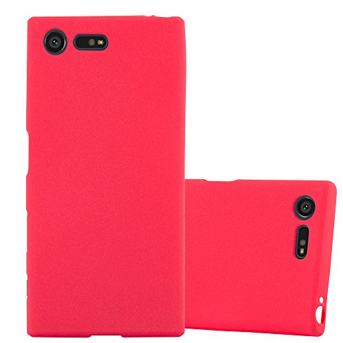 cadorabo Coque pour Sony Xperia X Compact en Frost Rouge - Housse Protection Souple en Silicone TPU...