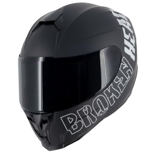 Broken Head BeProud Sport Black Edition - Integralhelm Schwarz + Schwarzes Visier - Motorradhelm (M (57-58 cm))