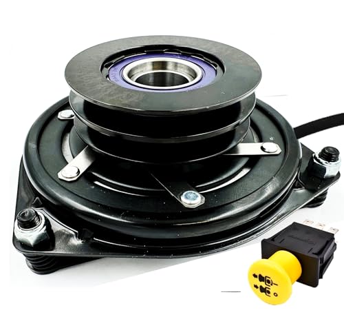 High Torque 175ftlbs (OEM 150) Solid Steel Billet Pulley Electric PTO Clutch 1686881SM & 20A PTO Switch for Simplicity Legacy AGCO Murray Lawn Garden Tractor