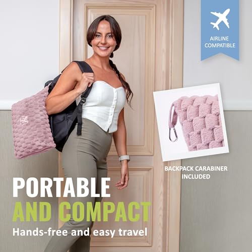 BOACAY Packable Travel Blanket for Airplane, Car - Compact Office Blanket - Portable Pillow for Adults, Kids with Case, Luggage Sleeve, Backpack Clip - Image 4