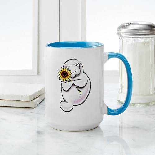 Taza de cerámica 15 oz CaféPress Sunny Manatee miniatura 4
