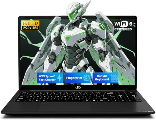 Image of NIMO 2026 Edition Student Laptop, Intel High-Performance N150 CPU, 8GB RAM, 256GB SSD, 65W Type-C Fast Charging, Backlit Keyboard, 15.6 inch Thin& Portable Computer for Business Home Office Productivity