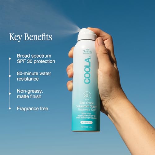 COOLA Organic Mineral Sunscreen SPF 30 Sunblock Spray, Dermatologist Tested Skin Care for Daily Protection, Vegan and Gluten Free, Fragrance Free, 5 Fl Oz - Image 4
