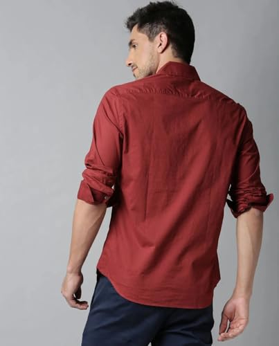 Image of Men's Cotton Blend Solid Shirt - Stylish Button Down Shirt for Casual