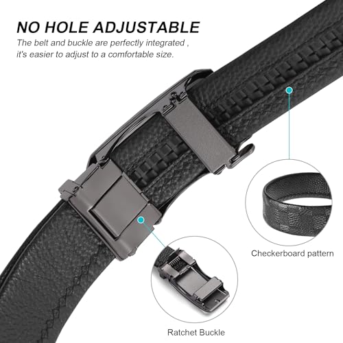 GOIACII Genuine Leather Ratchet Belt for Men Tactical Gun Belt Mens Golf Belt with Automatic Slide Buckle4
