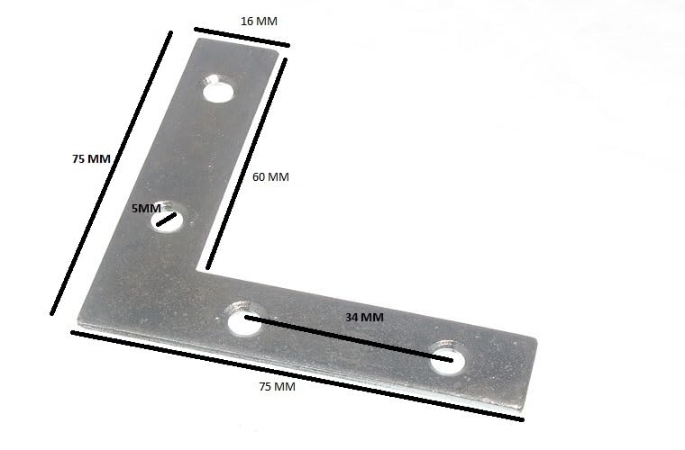 48 x 75 millimetri BZP acciaio piano angolo staffa staffe: rinforzo affidabile