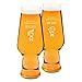 Maverton set x2 Bicchieri per la Birra - particolari - in vetro con personalizzazione - capienza 400 ml - H20 cm x Ø7,8 cm - Perfetti per ogni coppia amante della buona Birra - bimba e bimbo